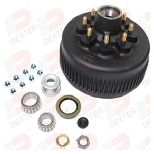 Dexter® 8,000 lbs. Grease Hub and Drum 9/16" Studs with Parts and 60 Degree Cone Nuts - K08-285-95