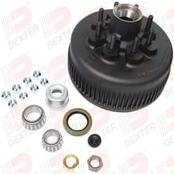 Dexter® 8,000 lbs. Grease Hub and Drum 5/8" Studs with Parts and 90 Degree Cone Nuts - K08-285-96