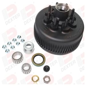 Dexter® 8,000 lbs. Grease Hub and Drum 5/8" Studs with Parts and 90 Degree Cone Nuts - K08-285-96