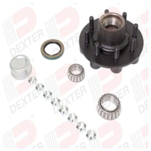 Dexter® 8-6.5" Bolt Circle Grease Trailer Hub 5/8" Studs with Parts and 90 Degree Cone Nuts for an 8,000 lbs. Trailer Axle - K08-287-9A