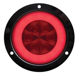 Optronics 4" Round GloLight Stop/Turn/Taillight with Flange Mount - STL101RFBK