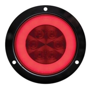 Optronics 4" Round GloLight Stop/Turn/Taillight with Flange Mount - STL101RFBK