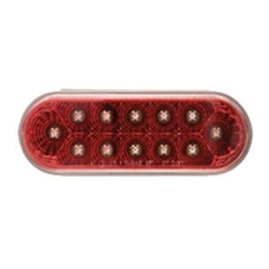 Optronics Miro-Flex 6” Clear Oval Sealed LED Stop/Turn/Taillight Red - STL22RCBK