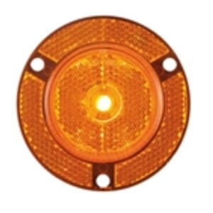 Optronics 2" Amber Round Sealed 7-LED Flange Mount Marker/Clearance Light with Reflex - MCL52AHXB