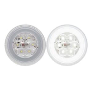 Optronics GloLight 4 Inch Round Clear back-up light, recess mount, standard 2-pin connection - BUL101CBK