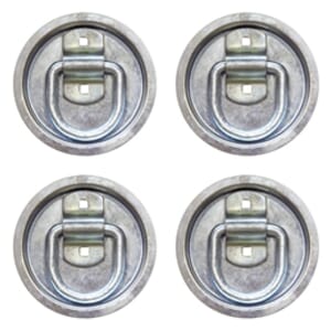 Buyers Products 4-Pack 1/2 Inch Forged D-Ring With 2-Hole Mounting Bracket With Recessed Pan Mount - B38RPX4