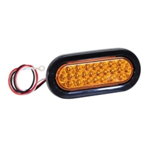 Buyers Products 6 Inch LED Oval Strobe Light with Amber LEDs and Amber Lens - SL62AO