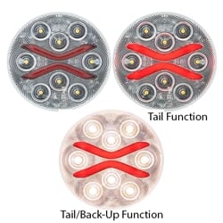 Optronics Light Guide ™ 4 Inch 4 Inch Clear back-up light with red auxiliary tail function, PL-3 connection - BUL603CRBK