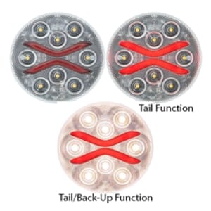 Optronics Light Guide ™ 4 Inch 4 Inch Clear back-up light with red auxiliary tail function, PL-3 connection - BUL603CRBK