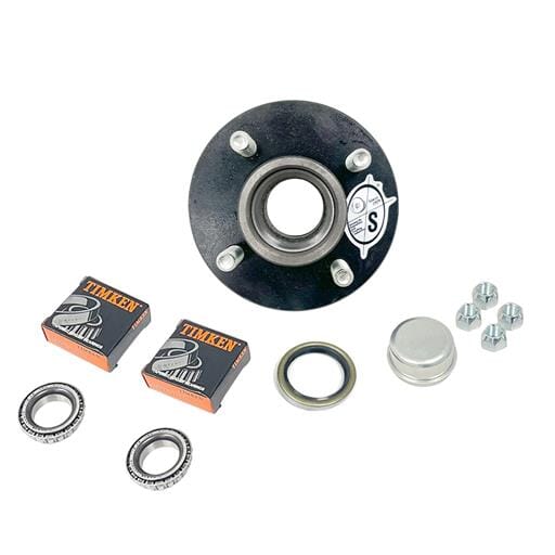 TruRyde® BT9 4-4" Trailer Hub with Parts including Timken® Bearings for a 2,000 lbs. Trailer Axle - BT1219E-TK