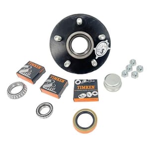 TruRyde® 5-5.5" Bolt Circle Trailer Hub with Parts including Timken® Bearings for a 3,500 lbs. Trailer Axle - 555LB1E-TK