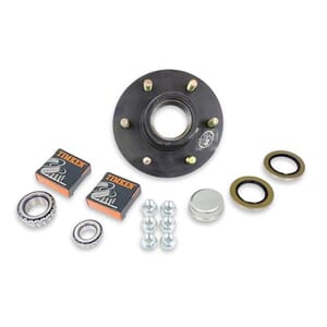 TruRyde® 6-5.5" Bolt Circle Trailer Hub with Parts including Timken® Bearings for a 5,200 lbs. Trailer Axle - 13HLB1E-TK