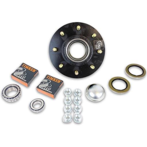 TruRyde® 8-6.5" Bolt Circle Trailer Hub with Parts including Timken® Bearings for a 7,000 lbs. Trailer Axle - 42865LB1E-TK
