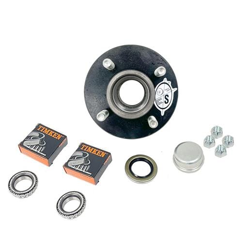 TruRyde® BT8 4-4" Trailer Hub with Parts including Timken® Bearings for a 2,000 lbs. Trailer Axle - BT121E-TK
