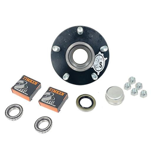TruRyde® BT8 5-4.5" Trailer Hub with Parts including Timken® Bearings for a 2,000 lbs. Trailer Axle - BT122E-TK