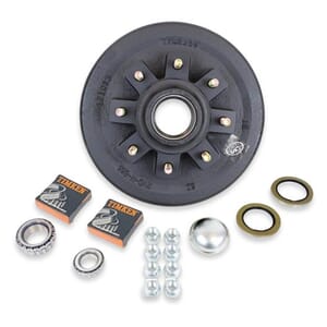 TruRyde® 8-6.5" Bolt Circle Trailer Hub and Drum with Parts including Timken® Bearings for a 7,000 lbs. Trailer Axle - 42865LB3E-TK