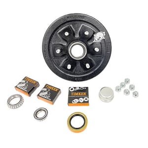 TruRyde® 6-5.5" Bolt Circle Trailer Hub/Drum with Parts including Timken® Bearings for a 3,500 lbs. Trailer Axle - 655LB3E-TK