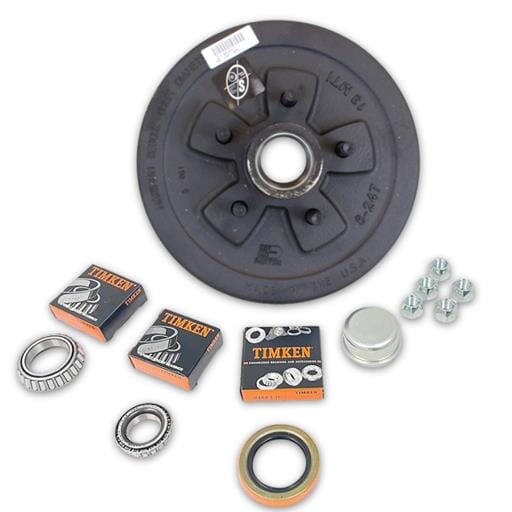 Dexter® 5-4.5" Bolt Circle Trailer Hub/Drum with Parts including Timken® Bearings for a 3,500 lbs. Trailer Axle -545LB3E-DB-TK