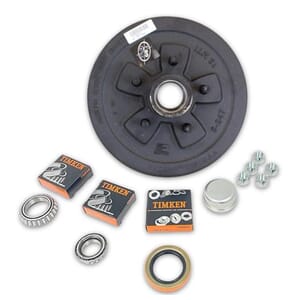 Dexter® 5-4.5" Bolt Circle Trailer Hub/Drum with Parts including Timken® Bearings for a 3,500 lbs. Trailer Axle -545LB3E-DB-TK
