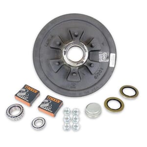 Dexter® 6-5.5" Bolt Circle Trailer Hub/Drum with Parts including Timken® Bearings for a 5,200 lbs. Trailer Axle - 13HLB3E-DB-TK
