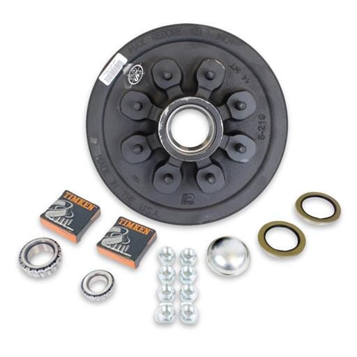 Dexter® 8-6.5" Bolt Circle Trailer Hub/Drum with Parts including Timken® Bearings for a 7,000 lbs. Trailer Axle - 42865LB3E-DB-TK