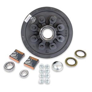 Dexter® 8-6.5" Bolt Circle Trailer Hub/Drum with Parts including Timken® Bearings for a 7,000 lbs. Trailer Axle - 42865LB3E-DB-TK