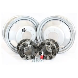 Front Dual Wheel Conversion Kit for 2003-Current Dodge/RAM 2500/3500 Truck with Two Seventeen Inch Steel Dual Wheels - AA-4D-17P