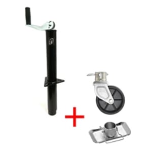RAM® 2,000 lbs. A-Frame Trailer Jack w/6" Poly Caster Wheel & Zinc Trailer Foot TJA-2000-B-KIT