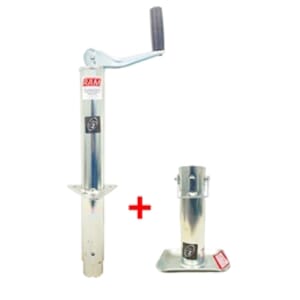 RAM® 2,000 lbs. Zinc A-Frame Trailer Jack w/Zinc Round Tube Trailer Foot TJA-2000-Z-JF-101-Z