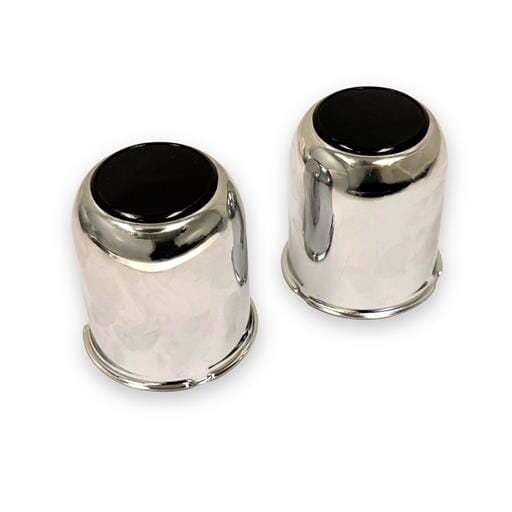 Two Pack of 5 Lug Closed Push Through Center Caps 3.19" Outside Diameter for Trailer Wheels - X2319