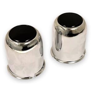Two Pack of 5 Lug Closed Push Through Center Caps 3.19" Outside Diameter for Trailer Wheels - X2319