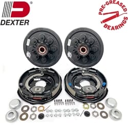 Dexter® Pre-Greased Easy Assemble 8 on 6.5" Hub and Drum 1/2" Studs Electric Brake kit for 7,000 lbs. Trailer Axle - PGBK42865ELE