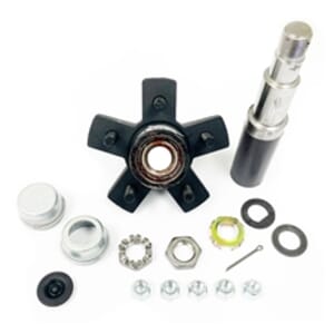 Round R30484X 84 Spindle & Pre-Greased Dexter 5-5" Bolt Circle Trailer Hub - PGR384550LB1E