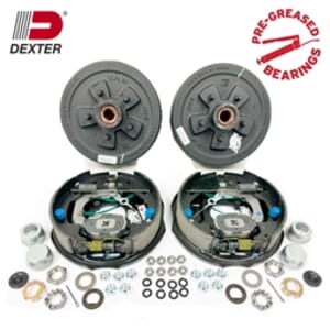 Dexter® Pre-Greased Easy Assemble 5 on 5" Hub and Drum Nev-R-Adjust Electric Brake Kit for 3,500 lbs. Trailer Axle - PGBK550ELEAUTO