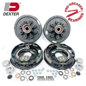 Dexter® Pre-Greased Easy Assemble 8 on 6.5" Hub and Drum 1/2" Studs Nev-R-Adjust Electric Brake kit for 7,000 lbs. Trailer Axle - PGBK42865ELEAUTO