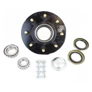 TruRyde® 8-6.5" Bolt Circle 9/16" Studs Trailer Hub with Parts for a 7,000 lbs. Trailer Axle - 42865LB1E-916