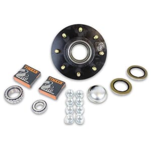 TruRyde® 8-6.5" Bolt Circle 9/16" Studs Trailer Hub with Parts and Timken® Bearings for a 7,000 lbs. Trailer Axle - 42865LB1E-916-TK