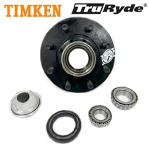 TruRyde® 8-6.5" Bolt Circle Oil Trailer Hub 5/8" Studs with Timken® Bearings for an 8,000 lbs. Trailer Axle - RVI8K865580-TK
