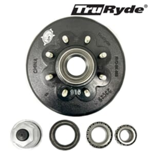 TruRyde® 8-6.5" Bolt Circle 9/16" Trailer Hub/Drum with Parts for a 8,000 lbs. Trailer Axle - RVD8K865916
