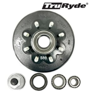 TruRyde® 8-6.5" Bolt Circle 5/8" Trailer Hub/Drum with Parts for a 8,000 lbs. Trailer Axle - RVD8K865580