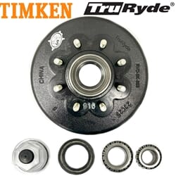 TruRyde® 8-6.5" Bolt Circle 9/16" Trailer Hub/Drum with Timken® Bearings for a 8,000 lbs. Trailer Axle - RVD8K865916-TK