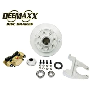 DeeMaxx® 8,000 lbs. Disc Brake Kit with 9/16" Studs for One Wheel with Gold Zinc Caliper - DM8KGOLD916