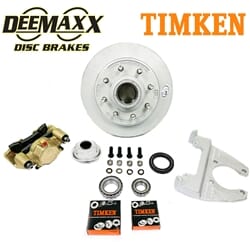 DeeMaxx® 8,000 lbs. Disc Brake Kit with 9/16" Studs for One Wheel with Gold Zinc Caliper and Timken® Bearings - DM8KGOLD916-TK
