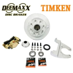 DeeMaxx® 8,000 lbs. Disc Brake Kit with 9/16" Studs for One Wheel with Gold Zinc Caliper and Timken® Bearings - DM8KGOLD916-TK