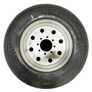 17.5 x 6.75 Single Modular Hub Pilot Trailer Wheel with Mounted 23575R17.5 18 PLY TrailerFinder Tire - 1756758500MODWT235-PM