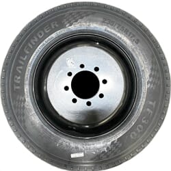 17.5" x 6.75" Black Dual Wheel with 4.75" Center Bore Wheel Mounted with 23575R17.5 18 PLY TrailFinder Tire - 175675DW865475WT235-PM