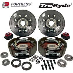 8-6.5" Bolt Circle 9/16" Stud TruRyde® 8K Axle Self-Adjusting Electric Brake Kit with Dexter® Fortress® Aluminum Oil Cap - BK8K916-F