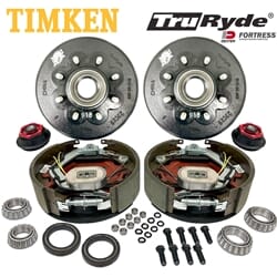 8-6.5" Bolt Circle 9/16" Stud TruRyde® 8K Axle Self-Adjusting Electric Brake Kit with Dexter® Fortress® Aluminum Oil Cap & Timken® Bearings  - BK8K916-F-TK