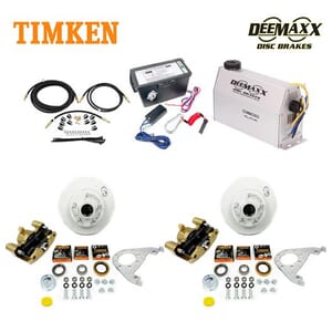 MAXX KIT Electric Over Hydraulic 3,500 lbs. Disc Brake Kit for One Axle with Gold Zinc Caliper and Timken® Bearings - DMK35IG1-TK