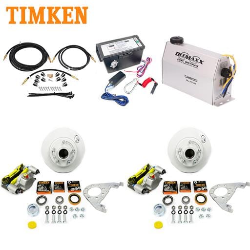 MAXX KIT Electric Over Hydraulic 3,500 lbs. Disc Brake Kit for a Single Axle with MAXX Caliper and Timken® Bearings - DMK35IM1-TK